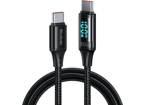 Mcdodo CA-1100 Type-C to Type-C 1.2M Digital Display Fast Charging 100W Data Cable-Black
